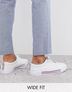 Белые кеды на шнуровке для широкой стопы ASOS DESIGN-Белый