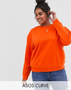 Красный свитшот из органического хлопка ASOS DESIGN Curve