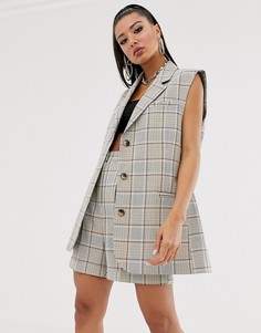 Блейзер без рукавов в клетку ASOS DESIGN-Мульти