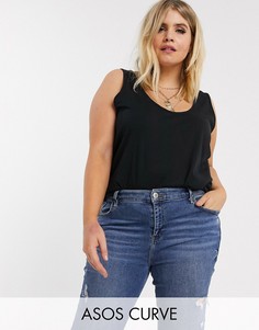 Черная майка из органического хлопка ASOS DESIGN Curve-Черный