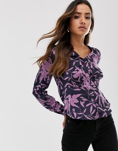 Приталенная блузка с цветочным принтом Vero Moda-Мульти