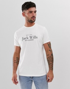Белая футболка с логотипом на груди Jack Wills Ormond-Белый