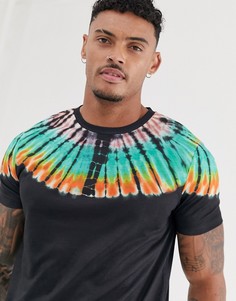 Черная футболка с принтом тай-дай ASOS DESIGN-Черный