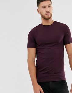 Бордовая обтягивающая футболка River Island-Красный