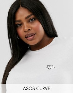 Футболка из органического хлопка ASOS DESIGN Curve-Белый