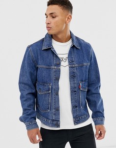 Выбеленная джинсовая куртка с накладным карманом Levis - gear box-Синий Levis®