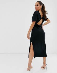 Платье-рубашка с открытой спиной ASOS DESIGN-Черный