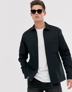 Черная рубашка на молнии Selected Homme-Черный
