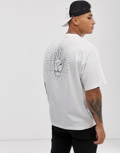 Oversize-футболка с пальмовым принтом ASOS DESIGN-Белый