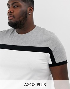 Белая футболка колор блок ASOS DESIGN Plus-Белый