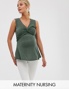 Топ цвета хаки для кормящих мам ASOS DESIGN Maternity-Зеленый