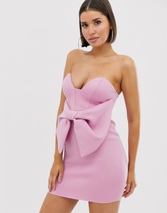 Платье мини бандо ASOS DESIGN-Розовый