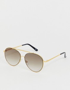 Солнцезащитные очки-авиаторы ASOS DESIGN-Золотой
