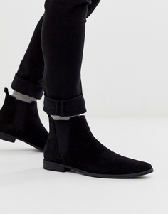Черные ботинки челси из искусственной замши ASOS DESIGN-Черный