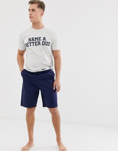Пижамный комплект для дома из шорт и футболки с надписью \name a better duo\" ASOS DESIGN-Серый