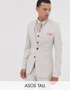 Приталенный пиджак ASOS DESIGN Tall-Бежевый