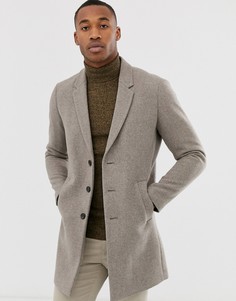 Бежевое шерстяное пальто Jack & Jones Premium-Бежевый