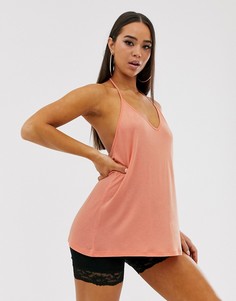 Оранжевый топ на бретельках с заниженными проймами ASOS DESIGN