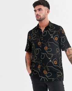 Рубашка с принтом Burton Menswear-Черный
