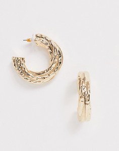 Золотистые серьги-кольца ASOS DESIGN-Золотой