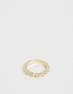 Золотистое фактурное кольцо ASOS DESIGN-Золотой