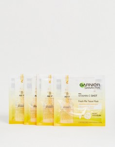 Маска для лица с витамином С (4 шт.) Garnier Fresh Mix - 33 г - СКИДКА 33%-Бесцветный