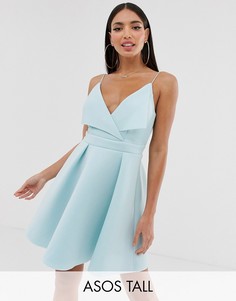 Короткое приталенное платье ASOS DESIGN Tall-Зеленый