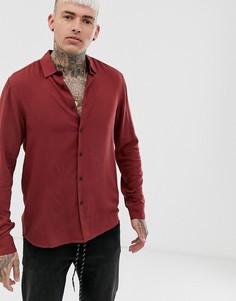 Темно-оранжевая рубашка классического кроя из вискозы ASOS DESIGN-Оранжевый