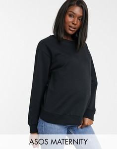 Черный свитшот из органического хлопка ASOS DESIGN Maternity ultimate