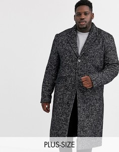 Пальто с узором \в елочку\" River Island Big & Tall-Серый