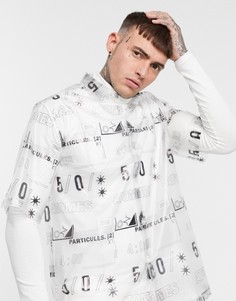 Свободная прозрачная рубашка с принтом ASOS DESIGN-Белый