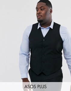Черный узкий жилет ASOS DESIGN Plus