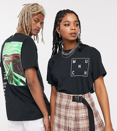 Футболка с принтом Reclaimed Vintage Unisex-Черный