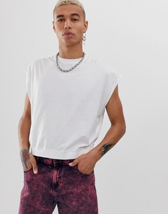 Белая укороченная майка свободного кроя ASOS DESIGN-Белый