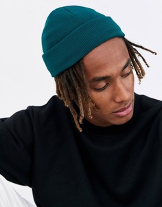 Сине-зеленая шапка-бини ASOS DESIGN-Зеленый