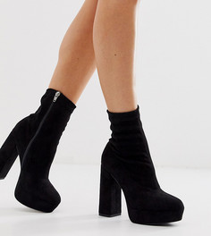 Черные ботильоны для широкой стопы на платформе ASOS DESIGN Blake-Черный