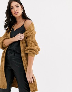 Кардиган крупной вязки с объемными рукавами Vero Moda-Коричневый