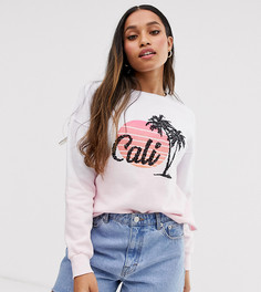 Свитшот с надписью и отделкой тай-дай River Island-Розовый