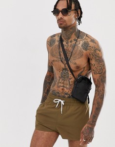Ультракороткие шорты для плавания ASOS DESIGN-Коричневый