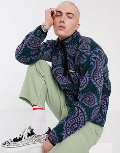 Флисовая куртка с молнией 1/4 и принтом пейсли Obey Eisley-Синий