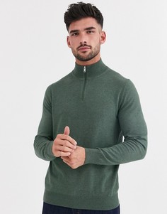 Зеленый джемпер на молнии Burton Menswear