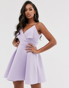 Приталенное платье мини с отворотом ASOS DESIGN-Фиолетовый