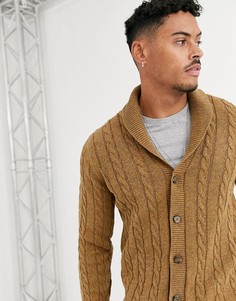 Светло-коричневый вязаный кардиган ASOS DESIGN