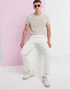 Светло-бежевые суженные книзу джинсы ASOS DESIGN-Кремовый
