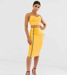 Виниловая юбка-карандаш от комплекта на молнии NaaNaa-Желтый