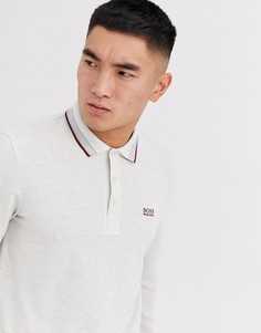 Поло серого цвета с длинными рукавами BOSS - Athleisure Plisy-Серый