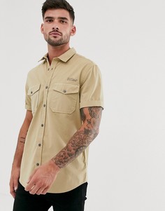 Светло-бежевая рубашка в стиле милитари River Island-Светло-бежевый