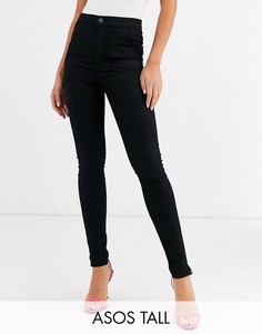 Укороченные стретчевые брюки скинни ASOS DESIGN Tall-Черный