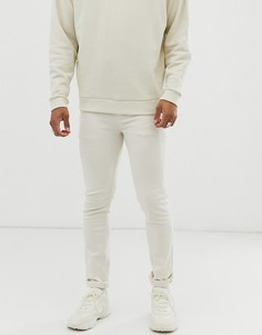 Зауженные джинсы от комплекта ASOS DESIGN-Кремовый