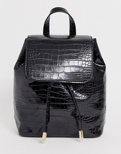 Рюкзак с отделкой под кожу крокодила ASOS DESIGN-Черный